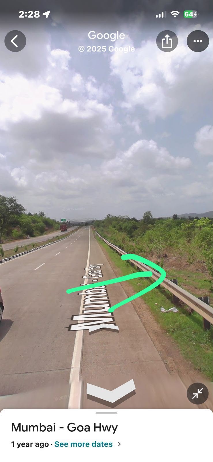 Highway location map for the Morvande parcel, Tal. Khed, Dist. Ratnagiri